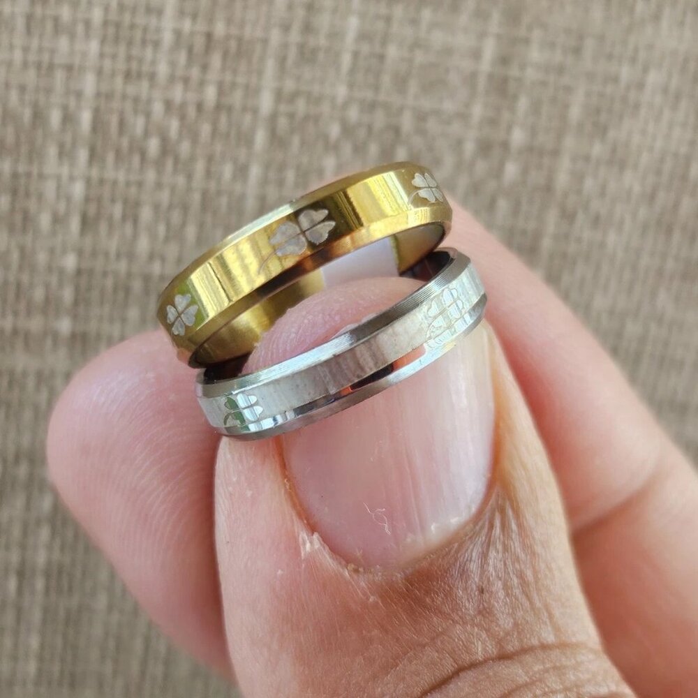 Women Fashion Rings Set of 2 Silver and Gold Tone Fashion Jewelry Size NWT - Picture 10 of 12